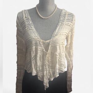 Cream Lace Bohemian Blouse